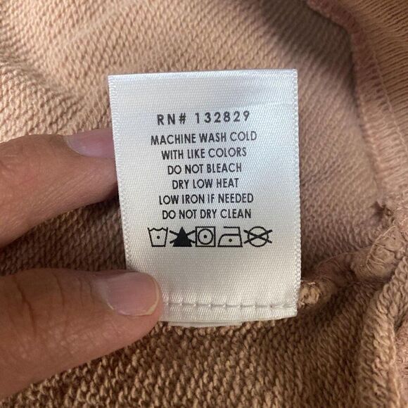 SIXTHREESEVEN Women's The Raglan Crewneck Sweatshirt in Nude Pink Size XXS (9-2) - Picture 5 of 5